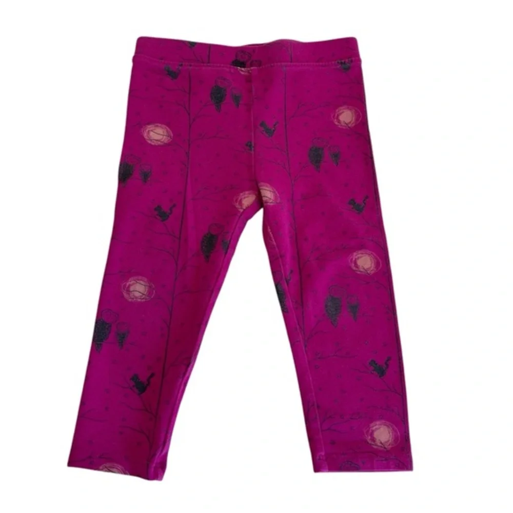 Baby Gap Owl Forest Leggings Magenta Size 18-24 months